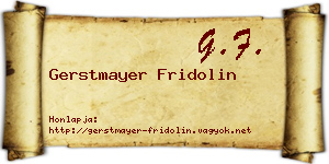 Gerstmayer Fridolin névjegykártya